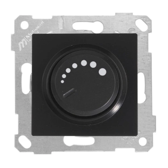 Mutlusan Rita Siyah Mekanizma + Tuş RL Işıklı Dimmer 600W