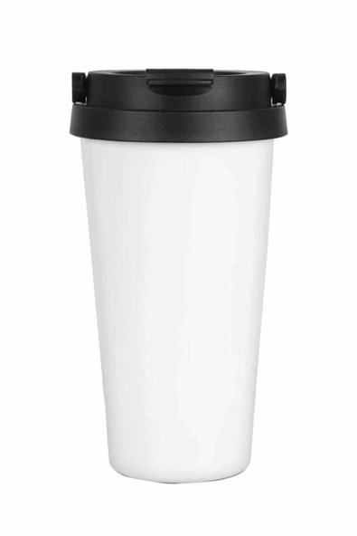 Beyaz Kaliteli Çift Katman Paslanmaz Çelik 500 ml Termos Bardak