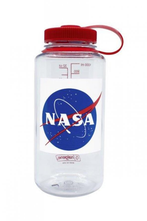 Nalgene 32oz WM Clr / Rd Cap Nasa Globe Limited Edition Tritan Suluk