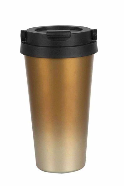 Kaliteli Çift Katman Paslanmaz Çelik 500 ml Termos Bardak Gold