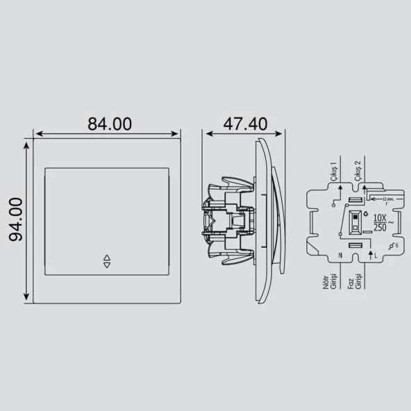 Viko Panasonic Thea Blu Vavien Mekanizma WBTM01035NC-TR - 2
