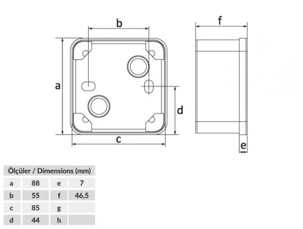 Bemis IP44 85x85x50 mm Plastik Buat BB2-0341-0003 - 2