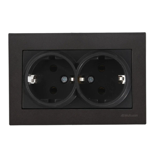 Mutlusan Rita Antik Altın Mekanizma + Tuş İkili Topraklı Priz Çerçeve Dahil - 2