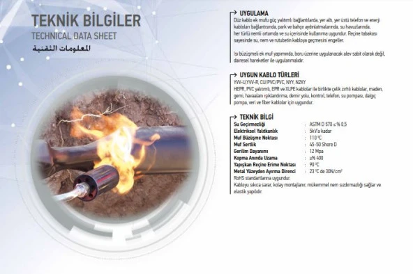 Tamer 3x70+35 1kV Alüminyum İletkenli Isı Büzüşmeli Ek Muf AS1 37035 - 3