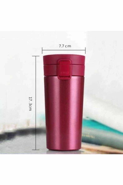 Tek El Bas Iç Paslanmaz Çelik Termos 380 Ml Seyehat Mug Sızdırmaz Çift Katmanlı Snape Filtreli - 3