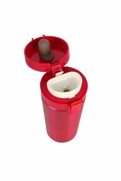 Tek El Bas Iç Paslanmaz Çelik Termos 380 Ml Seyehat Mug Sızdırmaz Çift Katmanlı Snape Filtreli - 5