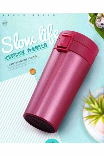 Tek El Bas Iç Paslanmaz Çelik Termos 380 Ml Seyehat Mug Sızdırmaz Çift Katmanlı Snape Filtreli - 2