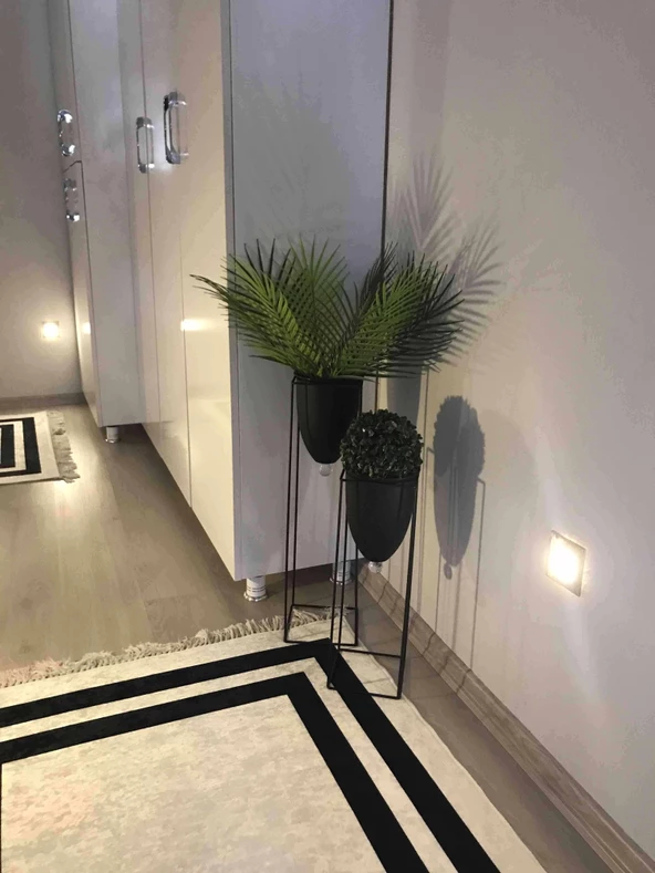 2'li Metal Ayaklı Saksı Çiçeklik Siyah - 6