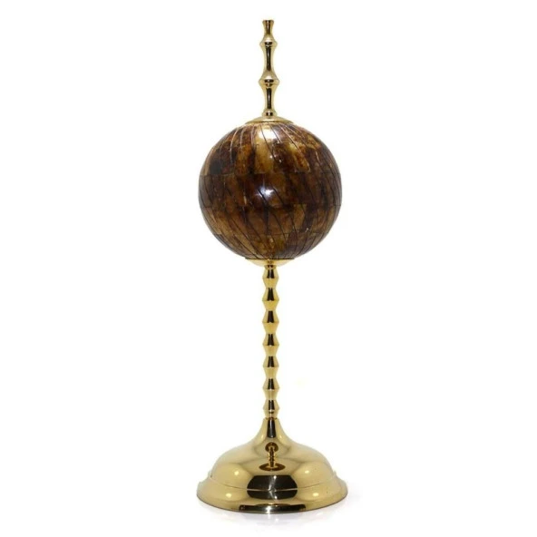 Pirinç Gövdeli Kemik Dünya Küre Ev Ofis Masa Dekoru Döner Dünya Küre 40cm ürün görseli