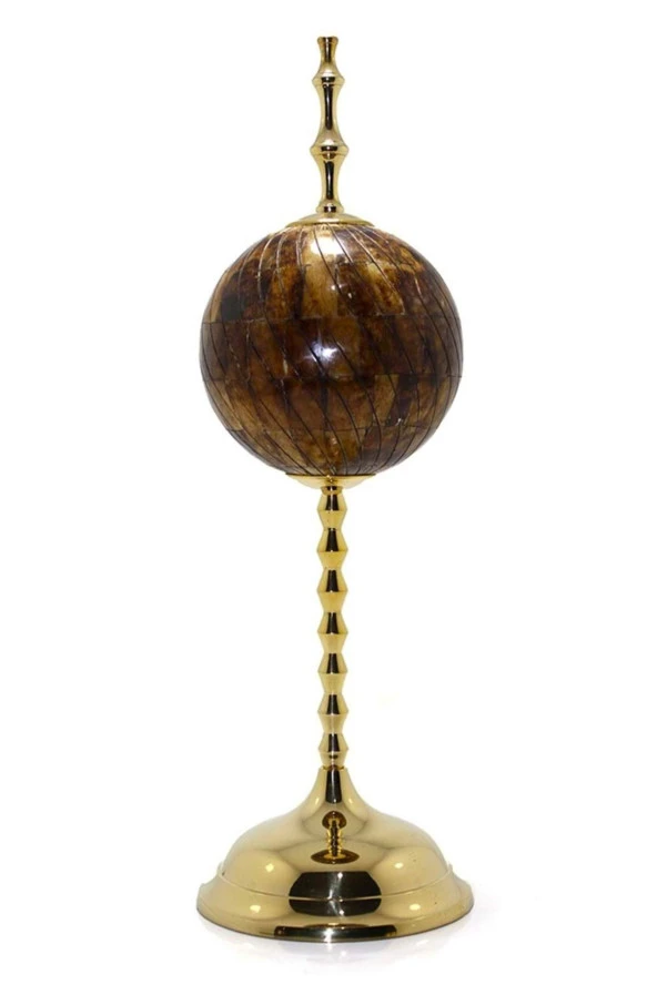 Pirinç Gövdeli Kemik Dünya Küre Ev Ofis Masa Dekoru Döner Dünya Küre 40cm - Resim 3