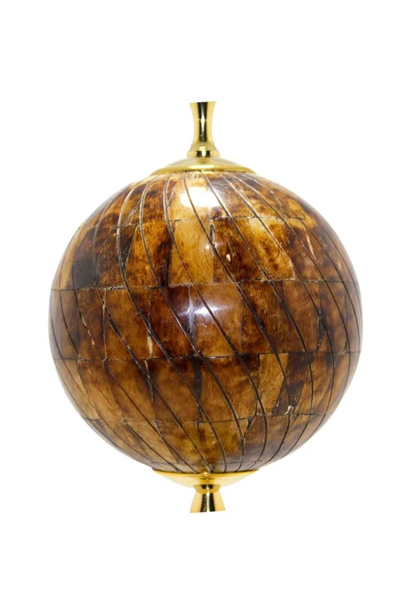 Pirinç Gövdeli Kemik Dünya Küre Ev Ofis Masa Dekoru Döner Dünya Küre 40cm - Resim 4