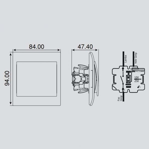 Viko Panasonic Thea Blu Anahtar Mekanizma WBTM01015NC-TR - 2