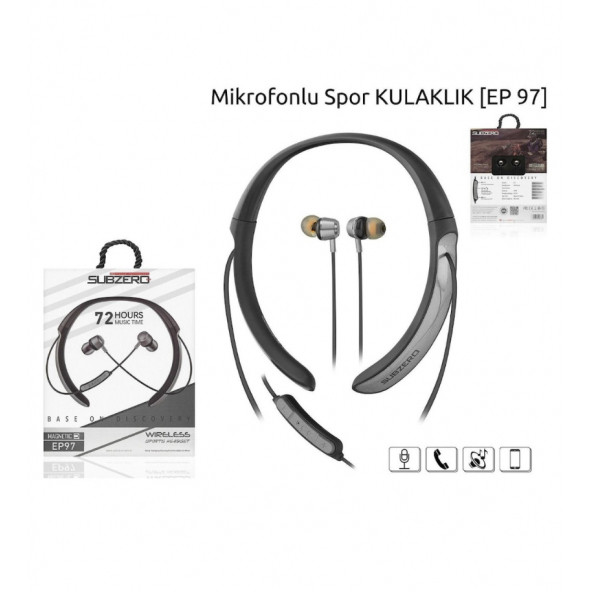 Subzero Kablosuz Spor Kulaklık 72 Saat Bluetooth 5.0 Boyun Askılı Mıknatıslı - 2