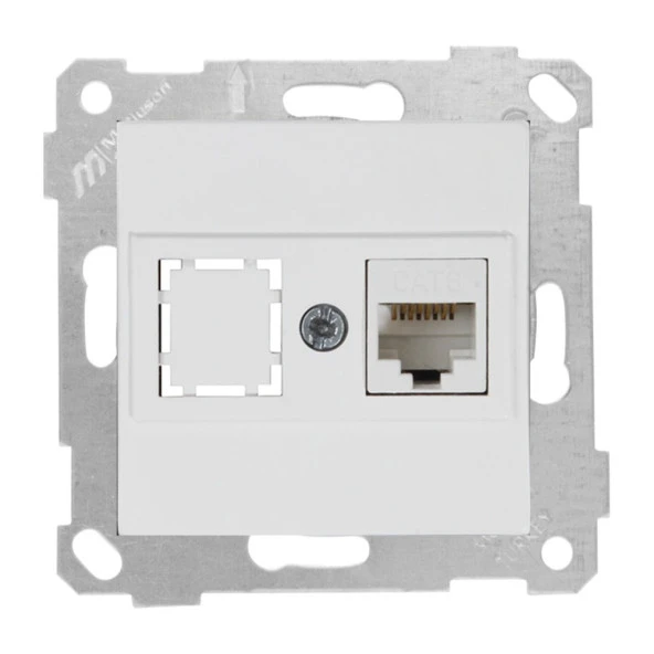 Mutlusan Rita Beyaz Mekanizma + Tuş Data Prizi 1xRj45 (Cat6)