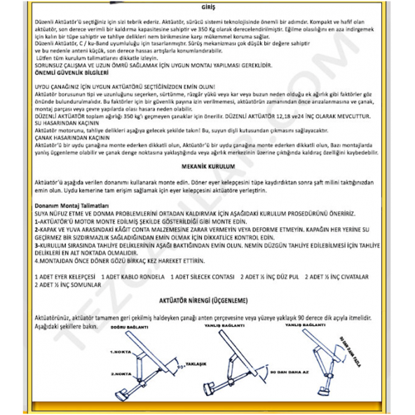 18Inçh Çanak Hareket Kolu Motor-Tzc Premium Jack Harl-3618 - 3