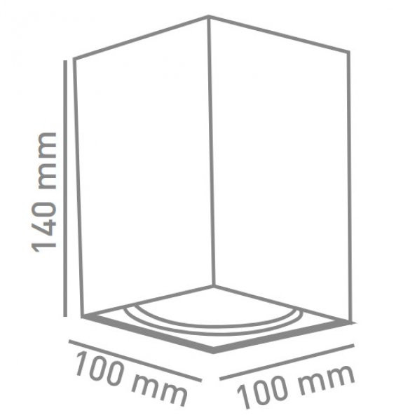 Ack AH12-03571 Gu10 Siyah Kasa Orange Reflektör Sıva Üstü Armatür Ampulsüz - Resim 2