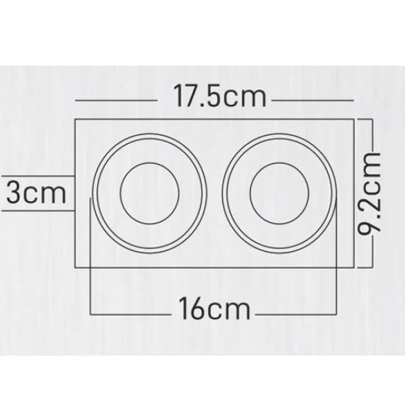 Maxled Sıva Altı GU-10 Duylu İkili Siyah Bakır Dekoratif Spot Kasa MX-2022 - Resim 2
