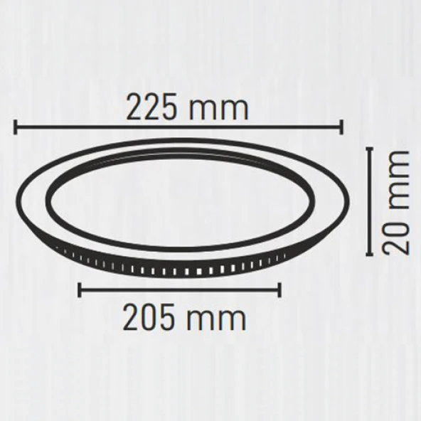 Maxled 18W Yuvarlak Sıva Altı Led Panel 6500K Beyaz - Resim 3