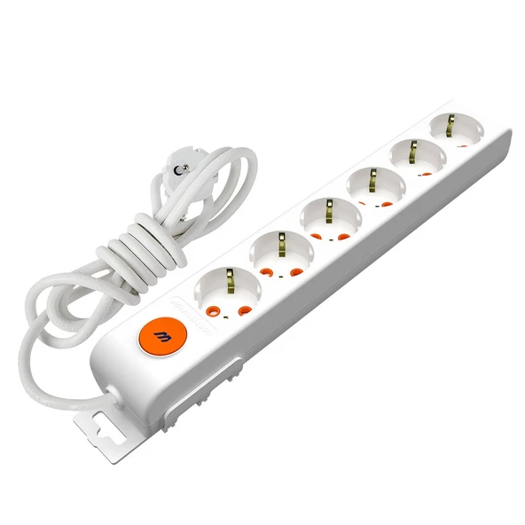 Mutlusan Rı-Tech Altılı Anahtarlı Topraklı Grup Priz Çocuk Korumalı 3 Metre Kablolu ürün görseli 1