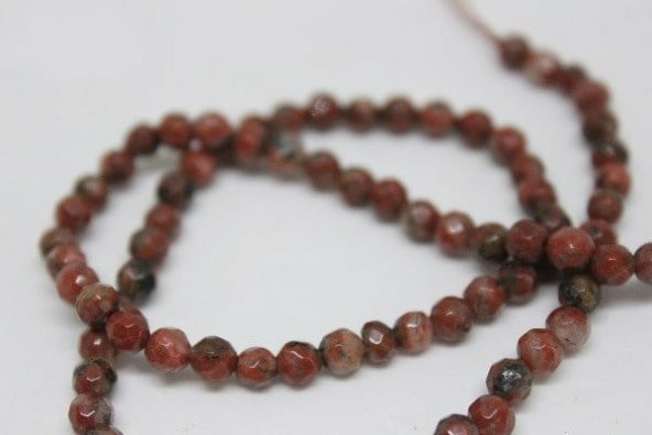 Jasper Taşı Faset Kesim YARIM Dizi 4mm (9853) (18cm uzunluğundadır) - Resim 3