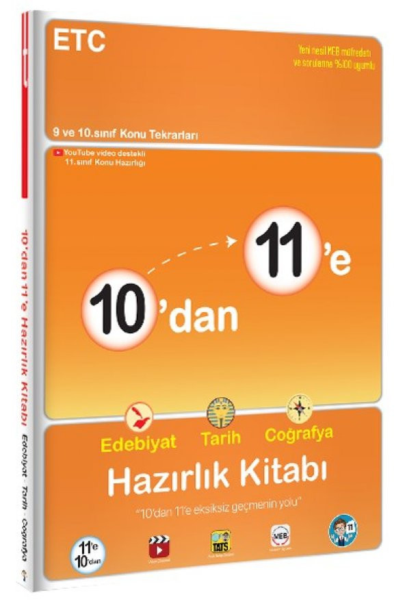 10dan 11e Edebiyat Tarih Coğrafya Hazırlık Kitabı - Tonguç Yayınları