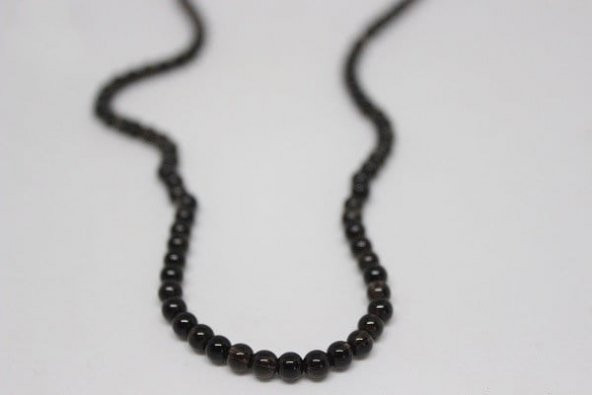 Dumanlı Kuvars Taşı YARIM Dizi 4mm (18cm uzunluğundadır) - Resim 3