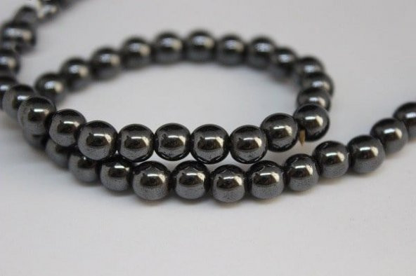 Hematit Taşı YARIM Dizi 6mm (18cm uzunluğundadır) ürün görseli