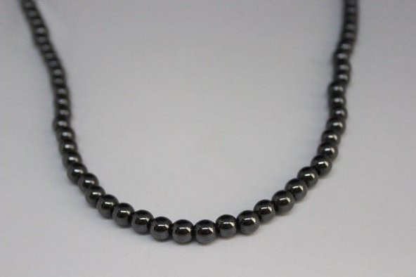 Hematit Taşı YARIM Dizi 6mm (18cm uzunluğundadır) - Resim 2