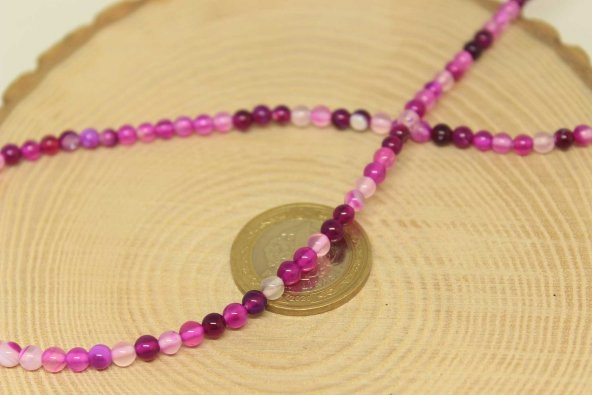 Akik Taşı YARIM Dizi 4mm (27875) (18cm uzunluğundadır) - Resim 2