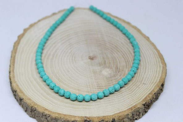 Lav Taşı Su Yeşili YARIM Dizi 6mm (18cm uzunluğundadır) ürün görseli