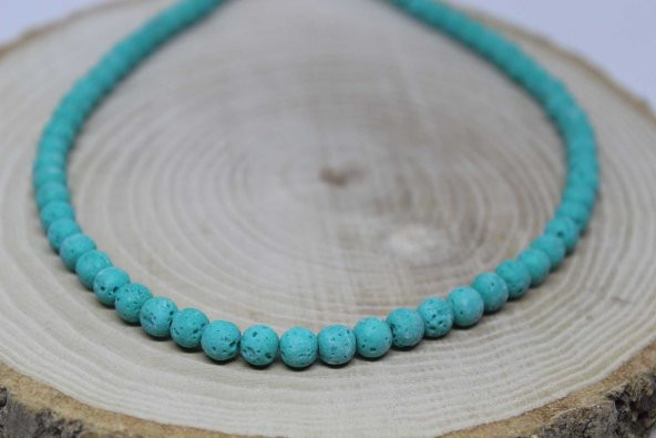 Lav Taşı Su Yeşili YARIM Dizi 6mm (18cm uzunluğundadır) - Resim 4