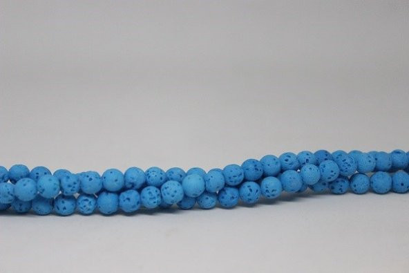 Lav Taşı Açık Mavi Renkli YARIM Dizi 6mm (18cm uzunluğundadır) ürün görseli