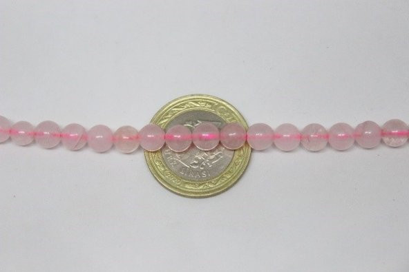 Pembe Kuvars Taşı YARIM Dizi 6mm (18cm uzunluğundadır) - 2