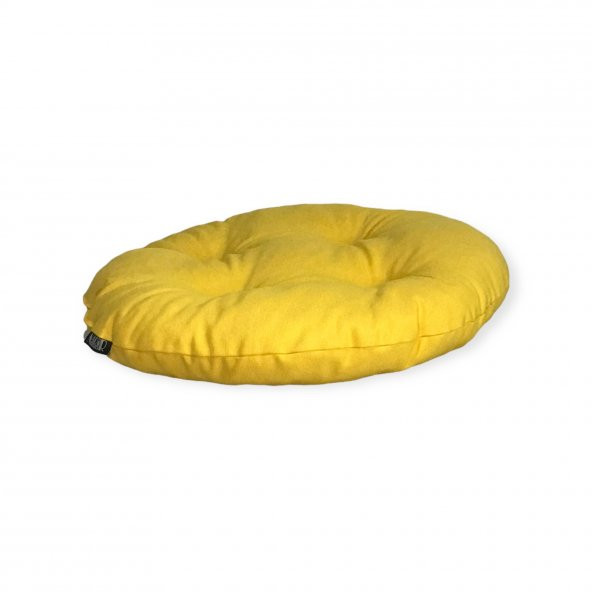 NADIR HOME Yuvarlak Sarı Renk Puf Sandalye Minderi - 2