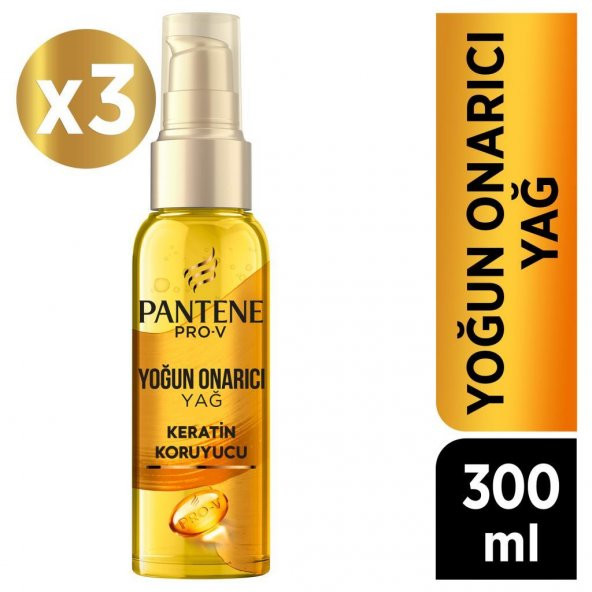 Pantene Saç Bakım Yağı Keratin Özlü Onarıcı E Vitaminli 100 ML x 3 Adet ürün görseli 1