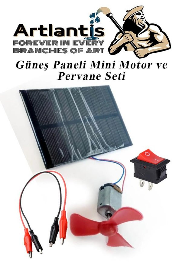 Güneş Paneli Mini Motor ve Pervane Seti 1 Paket Güneş Paneli Solar Panel Deney Seti Anahtar Krokodil Kablo
