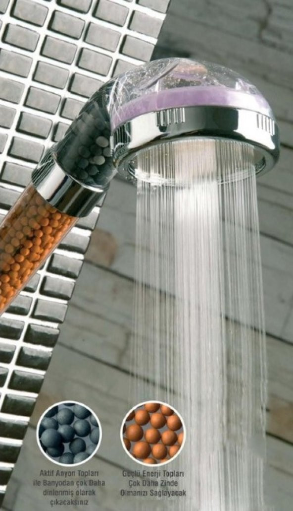 BUFFER %50 Su Tasarruflu ve Arıtmalı Doğal Taşlı Banyo El Duş Başlığı - 2