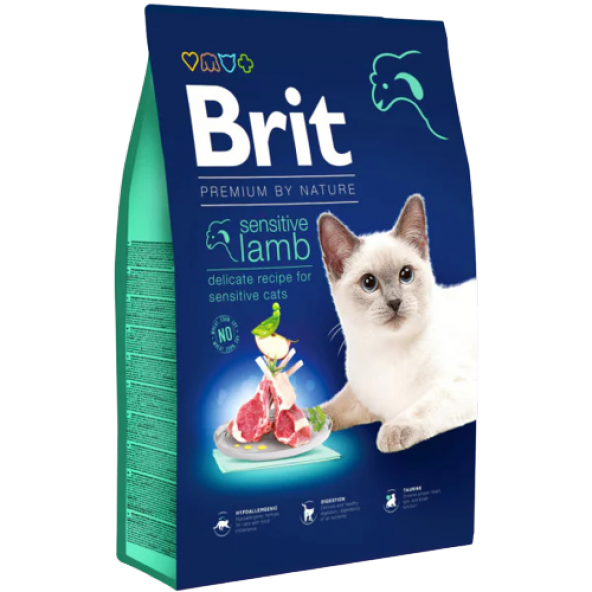 Brit Premium By Nature Hypo-Allergenic Sensitive Kuzu Etli Yetişkin Kedi Maması 8 Kg