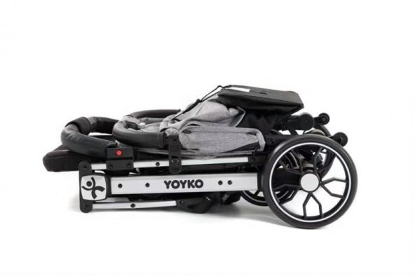 Yoyko Quantum Kabin Boy Tek Elle Kolay Katlanır Pratik Bebek Arabası - Gri Silver - 10