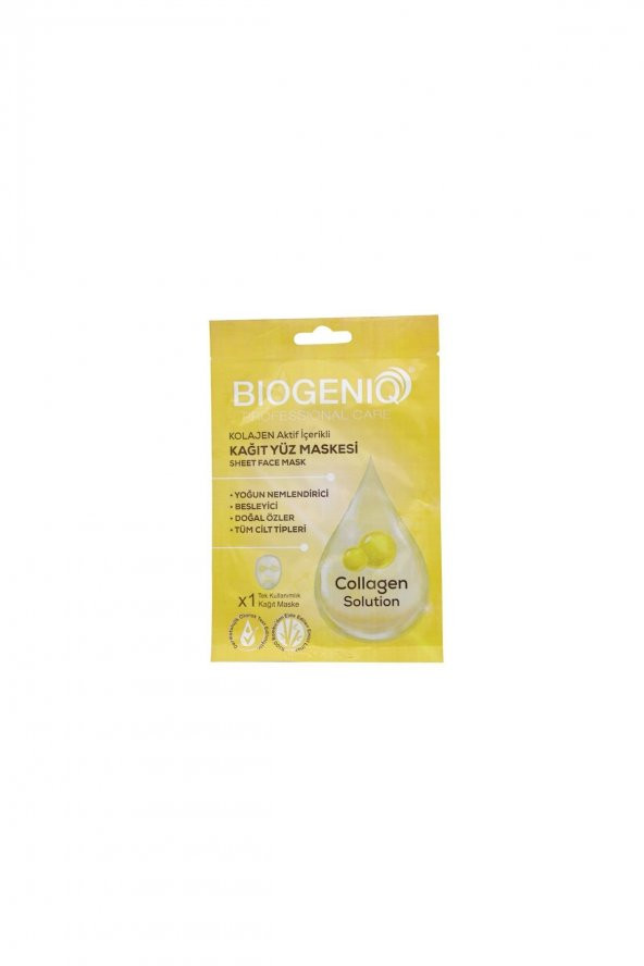 Biogeniq Beauty Kağıt Maske Kolajen 25 gr
