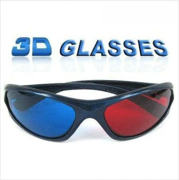 3 Adet Üç Boyutlu 3D Gözlük Rt-red-Cyan,Kırmızı Mavi - 1