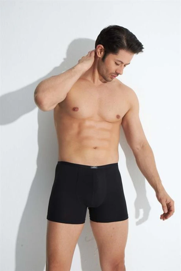 3'lü Paket Siyah Erkek Modal Boxer İnce Bel Lastikli - 8