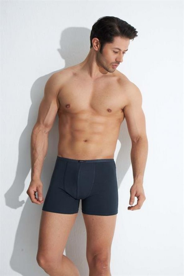 Füme Erkek Modal Boxer İnce Bel Lastikli 5'li Paket