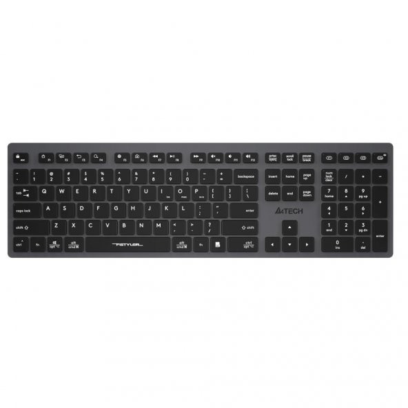 A4 Tech Fstyler FBX50C Gri Bluetooth+2.4G Nano Fn Şarjlı Multimedya Klavye ürün görseli