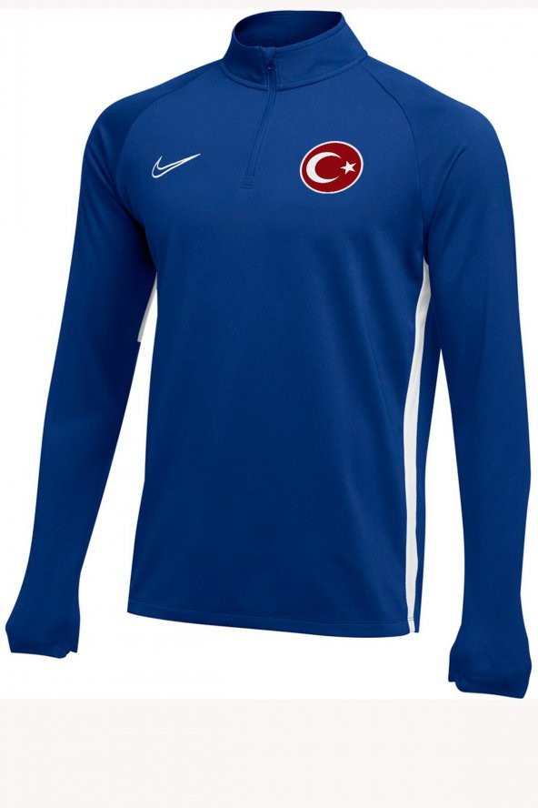 Nike Acdmy19 Milli Takım Baskılı Sweatshirt AJ9094-463 Mavi