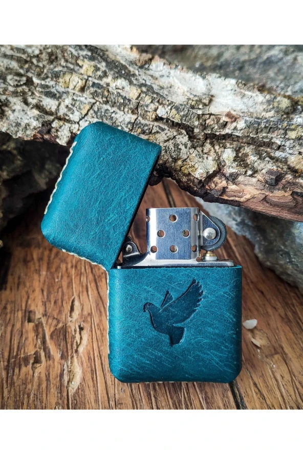 El Yapımı Deri Kılıflı Zippo Çakmak