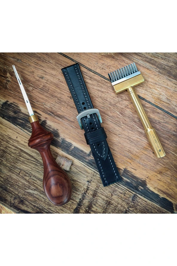 El Yapımı Deri Saat Kordonu - 4