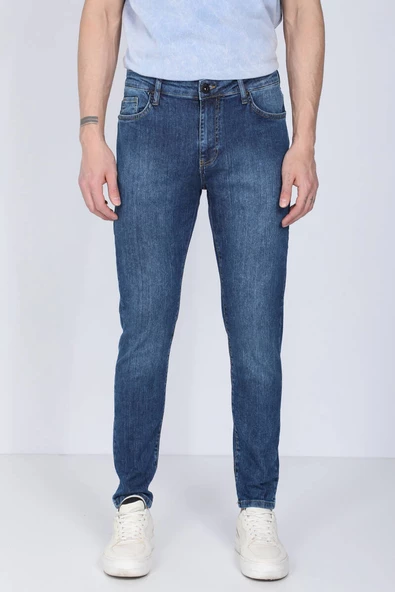 Erkek Mavi Straight Fit Jean Pantolon - 2