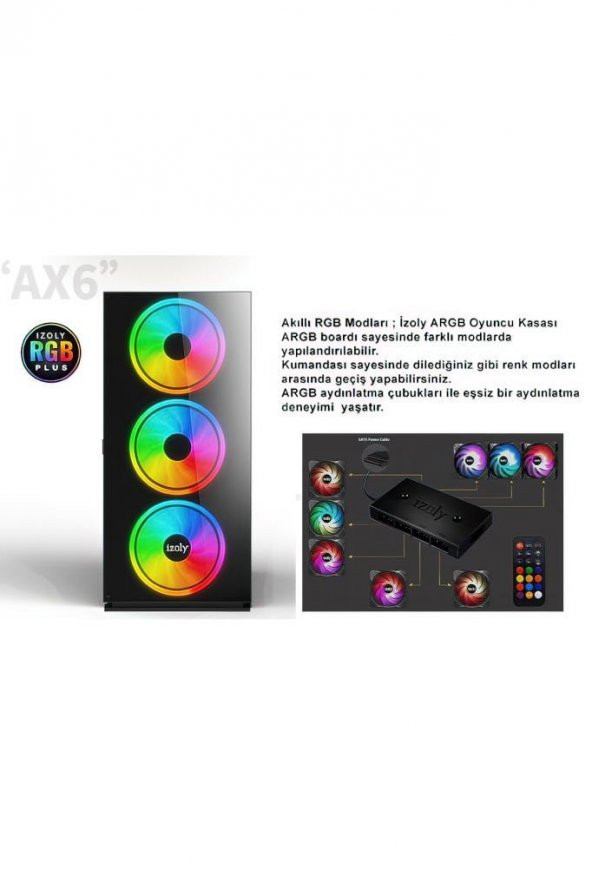 İzoly Huge X i3-10100F 8GB 512GB M.2 NVMe RTX 3060 12GB 24" Oyuncu Masaüstü Bilgisayarı - Resim 6