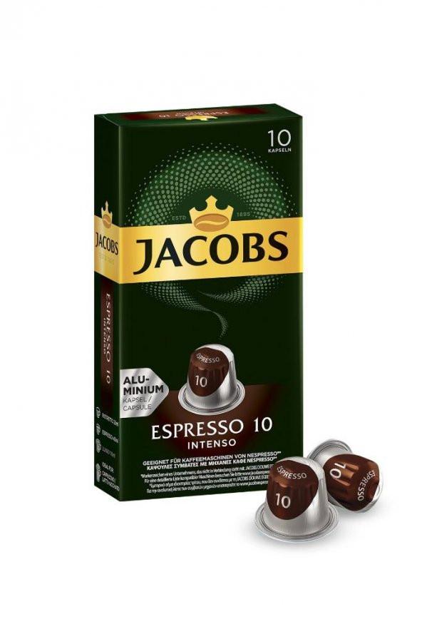 Jacops Kapsül Kahve Espresso 10 Intenso Kapsül Kahve Nespresso Uyumlu 10 Kapsül
